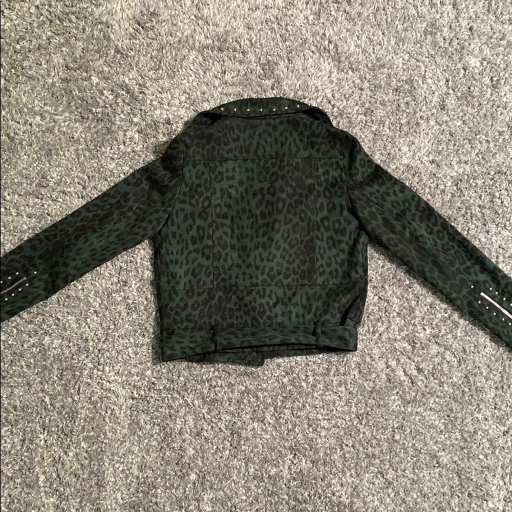 Nasty Gal Leopard Moto Jacket with Studs - Picture 10 of 16